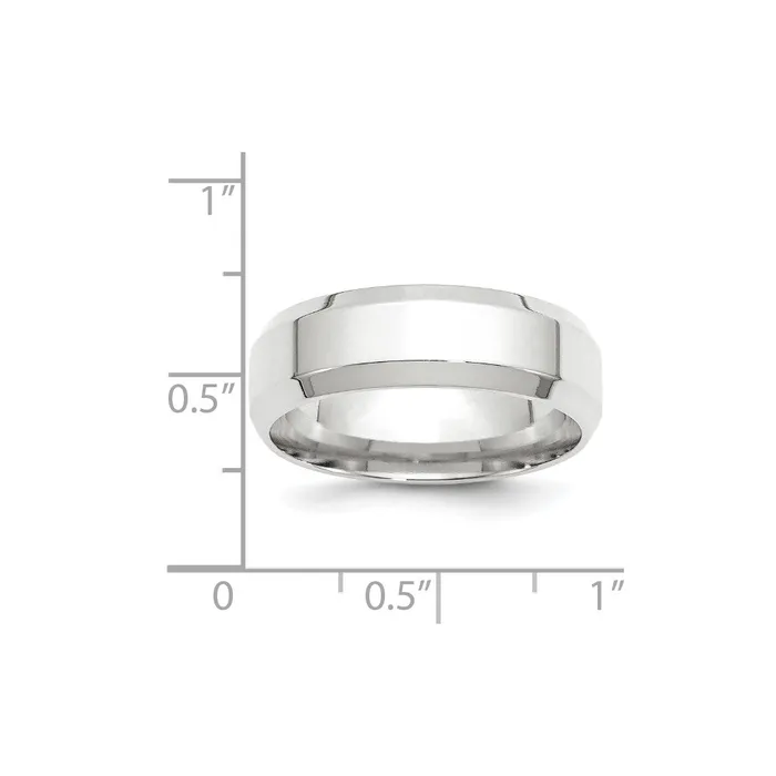 Goldia Rings Solid 18K White Gold 7mm Bevel Edge Comfort Fit MensWomens Wedding Band Ring Size 65 Goldia Rings Solid 18K White Gold 7mm Bevel Edge Comfort Fit MensWomens Wedding Band Ring Size 65