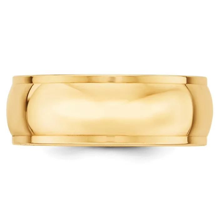 Rings Goldia Solid 14K Yellow Gold 8mm Half Round with Edge MensWomens Wedding Band Ring Size 5 Rings Goldia Solid 14K Yellow Gold 8mm Half Round with Edge MensWomens Wedding Band Ring Size 5