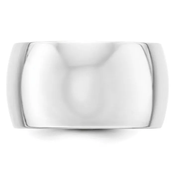 Solid 10K White Gold 12mm Half Round MensWomens Wedding Band Ring Size 11 Goldia Rings Solid 10K White Gold 12mm Half Round MensWomens Wedding Band Ring Size 11 Goldia Rings