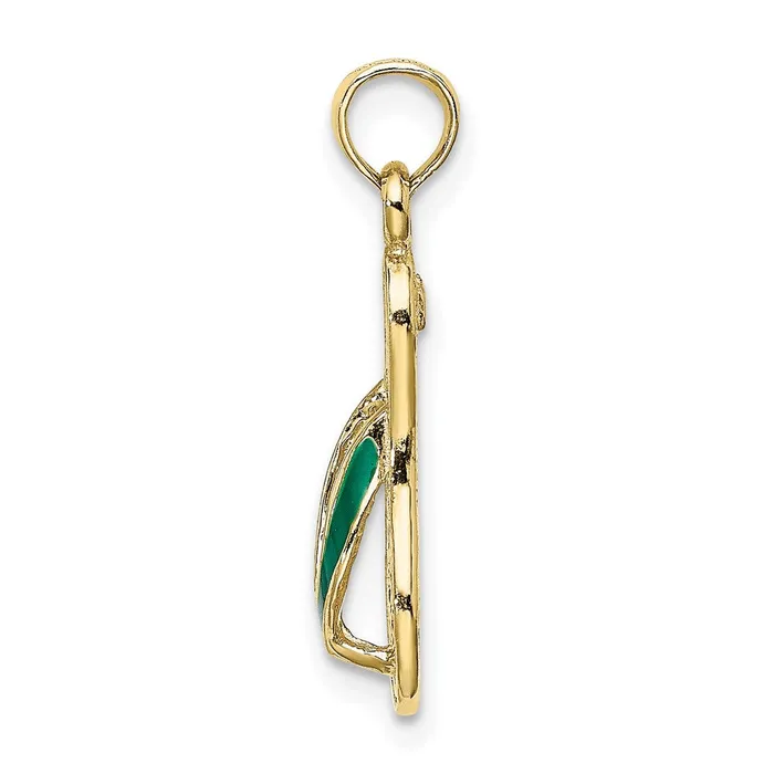 WB Choice Jewelry Charm Necklaces 10K 3D W Green Enamel Single FlipFlop CharmWBC10K6668 WB Choice Jewelry Charm Necklaces 10K 3D W Green Enamel Single FlipFlop CharmWBC10K6668
