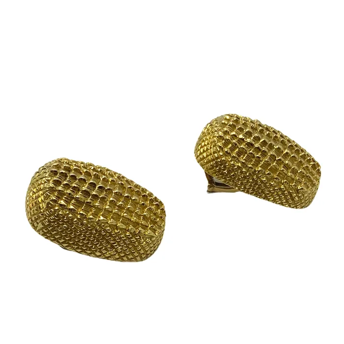David Webb David Webb 18K Yellow Gold Armadillo Style Earrings Earrings