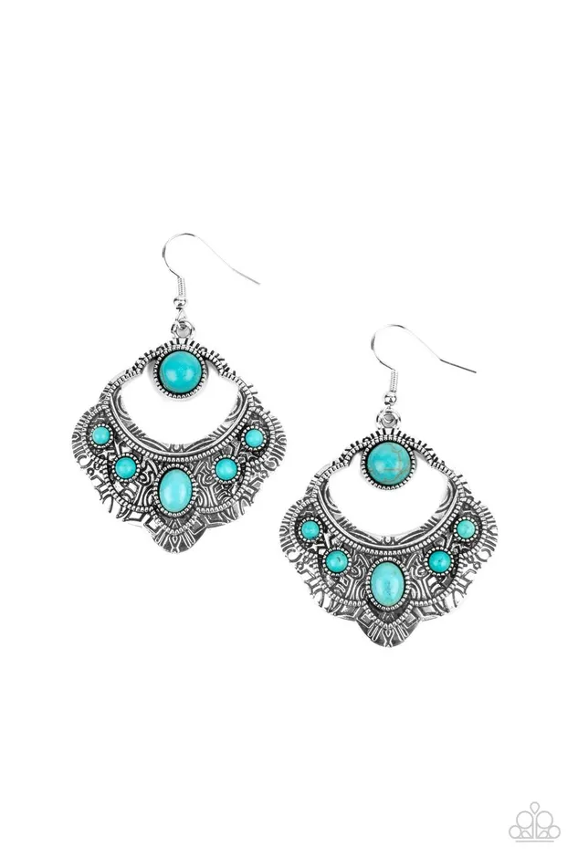 Earrings Paparazzi Accessories Saguaro Sunset Blue Earrings Jewelry by Bretta