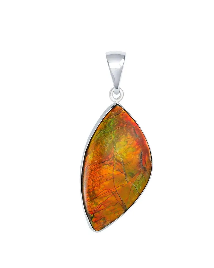 1570 Ct Ammolite Solid 925 Sterling Silver Chain Necklace Pendant YoTreasure Necklaces