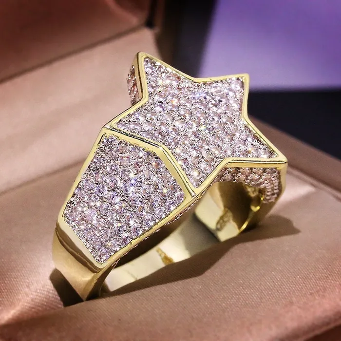 Iced out ring Star Ring Bling Ring ML Rings