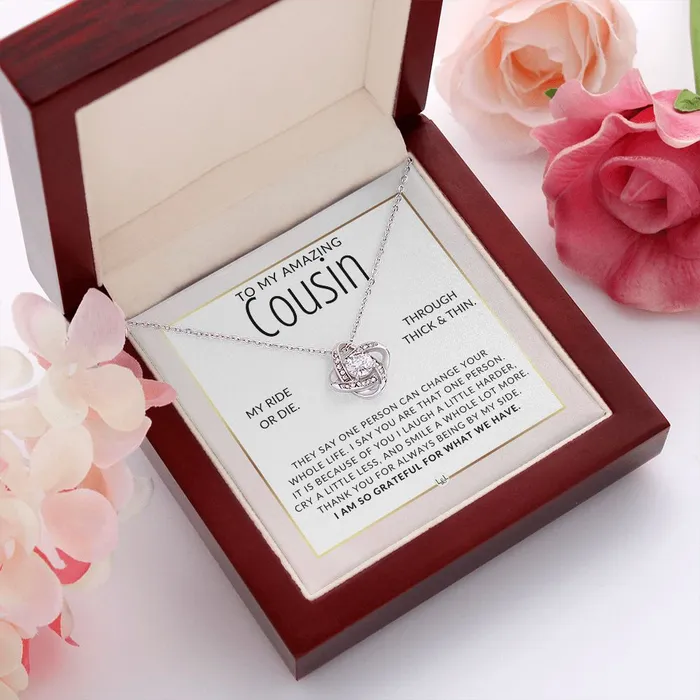 Necklaces ShineOn Fulfillment Gift For Female Cousin Ride Or Die Pendant Necklace Present For Girl Cousin Great For Christmas Her Birthday Or As An Encouragement Gift