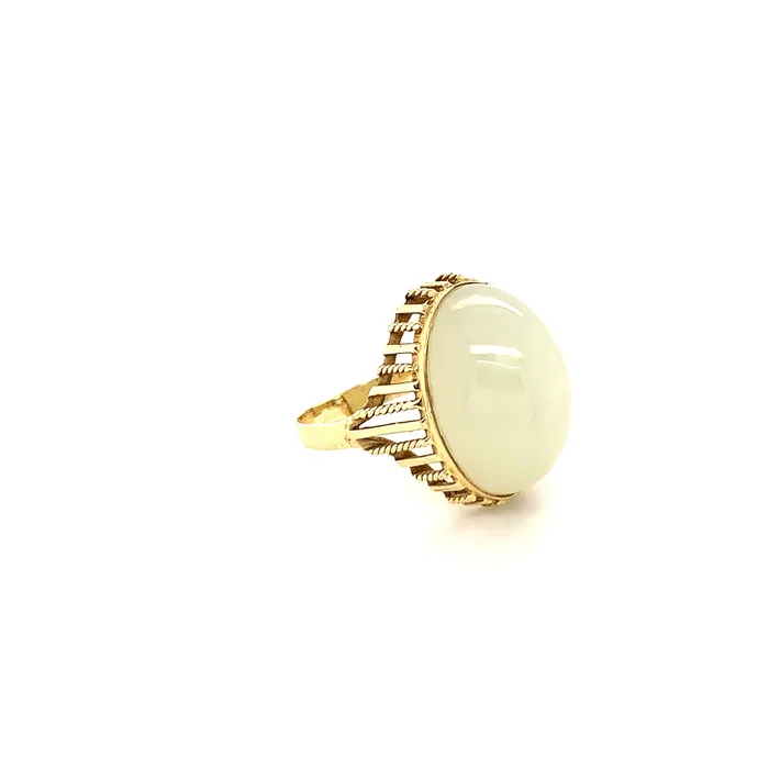Rings Vintage Magnality Vintage Yin Yang Solid 14K Yellow Gold Serpentine Ring Size 75