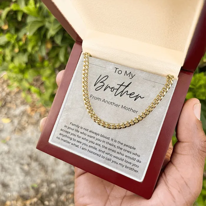 ShineOn Fulfillment Necklaces Honored To Call You Brother Gift for My Brother From Another Mother Cuban Linked Chain Necklace